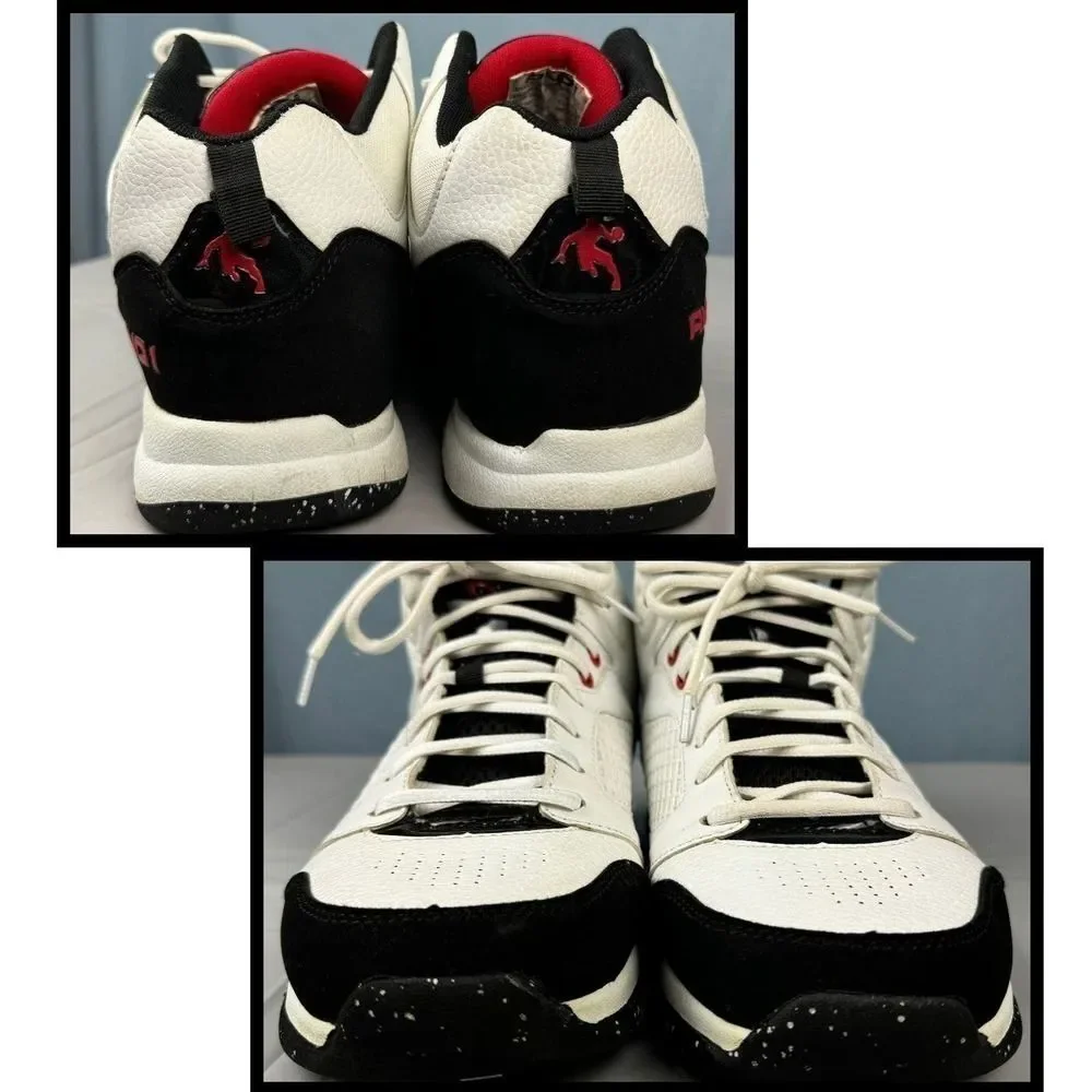 AND1 Men's Basketball Shoes Sneakers White Black Mid-Top Lace Up 28802104 Sz 9.5